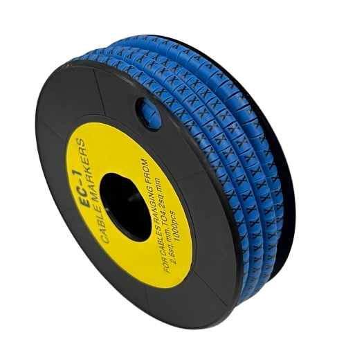 Cable (X) Marker 2.6mm to 4.2mm 1000pcs Blue EC-1B