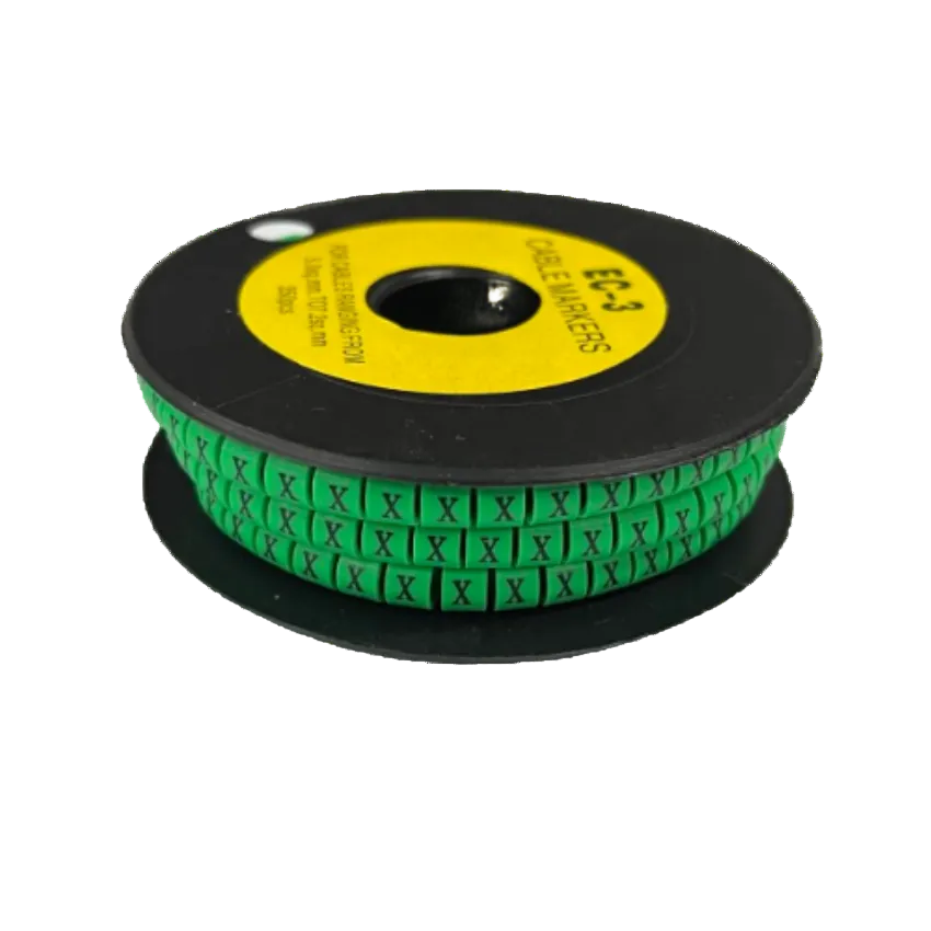 Cable (X) Marker 5.0mm to 7.2mm EC-3G 350pcs Green Wire Tagging