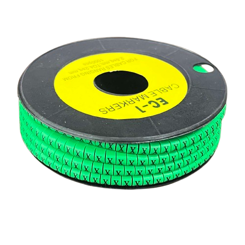 Cable (X) Marker EC-1 Green 2.6mm to 4.2mm 1000pcs 1 Roll EC-1G(X)