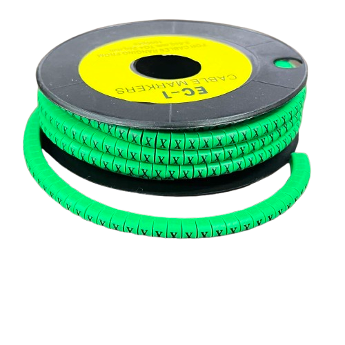 Cable (X) Marker EC-1 Green 2.6mm to 4.2mm 1000pcs 1 Roll EC-1G(X)