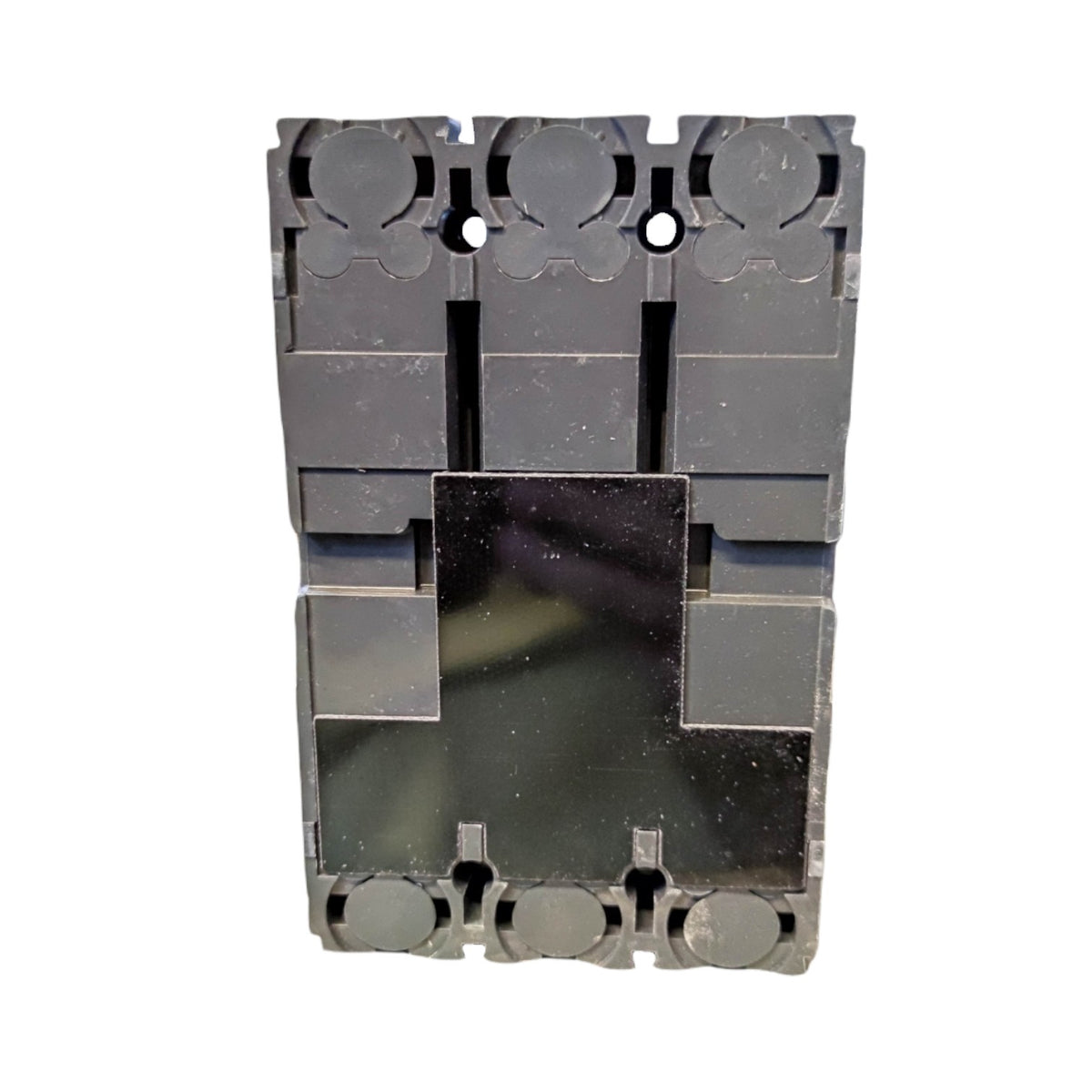 A black plastic electrical contactor or relay component, shown from the front against a plain white background.