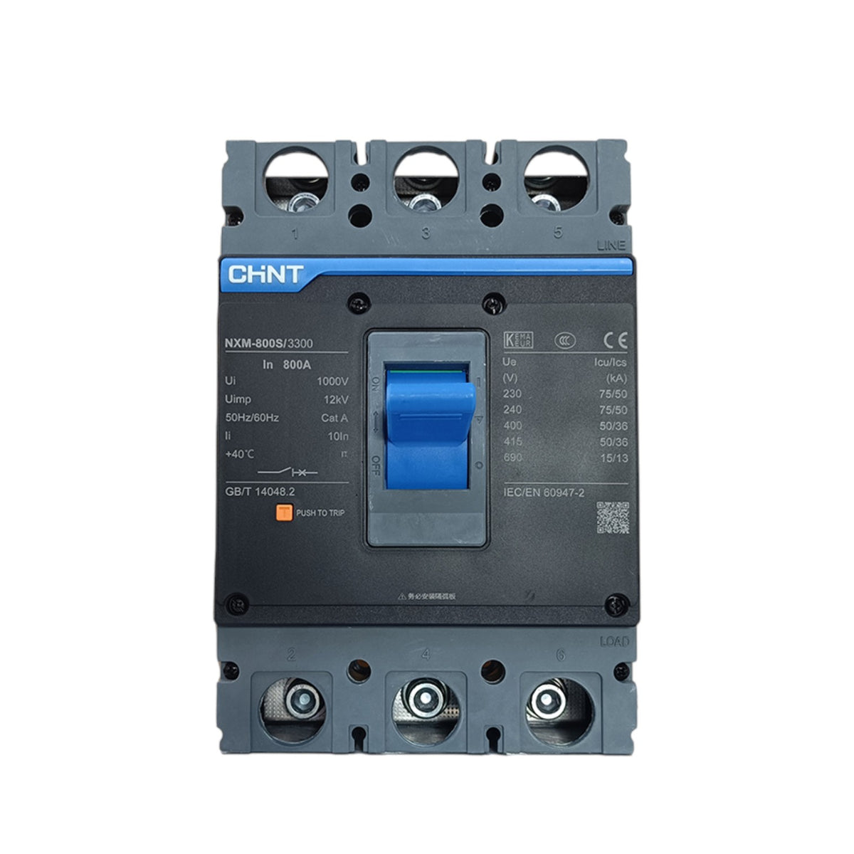 Chint 800A 3 Pole Industrial Circuit Breaker 3 Phase 800AF 75KAIC 220V 50kA 415V MCCB NXM-800S/3300/800A