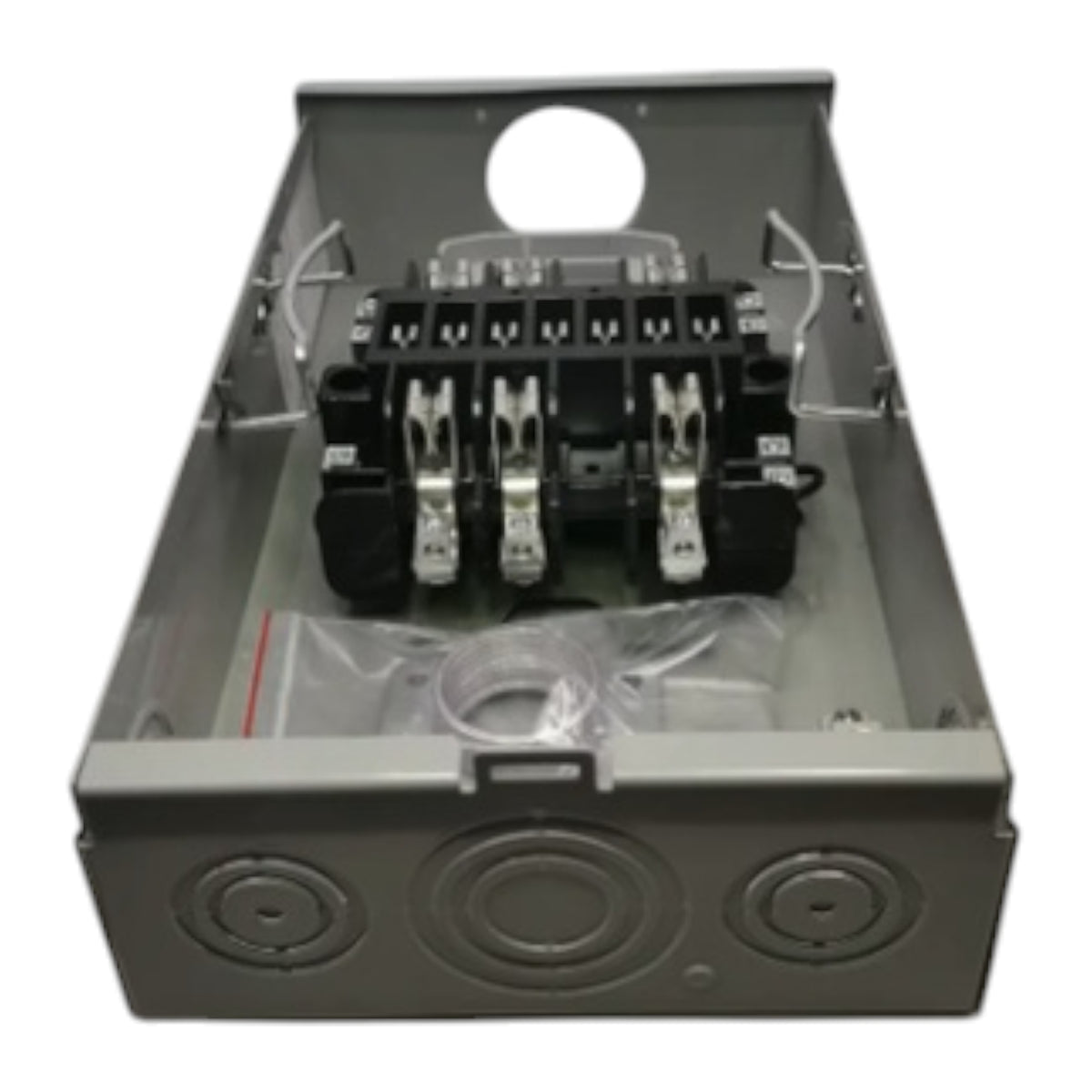 Cirtech Rectangular Meter Base 13 Jaws with multiple connectors and gray housing for electrical installations
