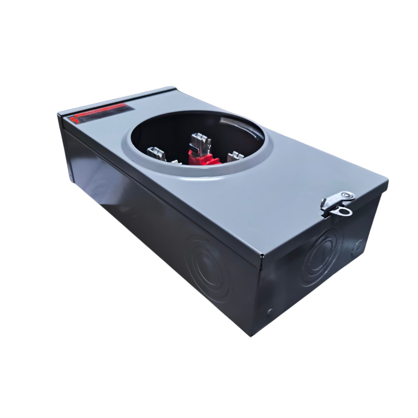 Electronic device with a circular component on a white background