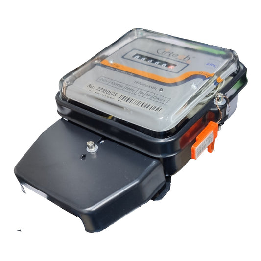 Electrical meter with a clear top cover on a white background Cirtech_KWH_Meter_60A_2W_Single_Phase_Submeter_2_Wire_Single_Phase_Analog_Electx_Electrical_Supply