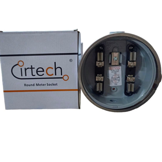Cirtech round meter socket with packaging on a white background Citrtech Round Meter Base 3/4 Inch Electrical Meter Base, KWH Meter Base Electx Electrical Supply
