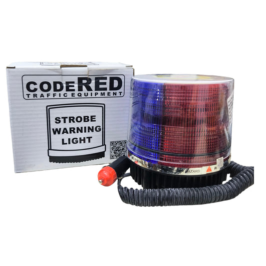 Code Red Strobe Light Red/Blue Warning Light 24V with Magnetic Base 9 Flash