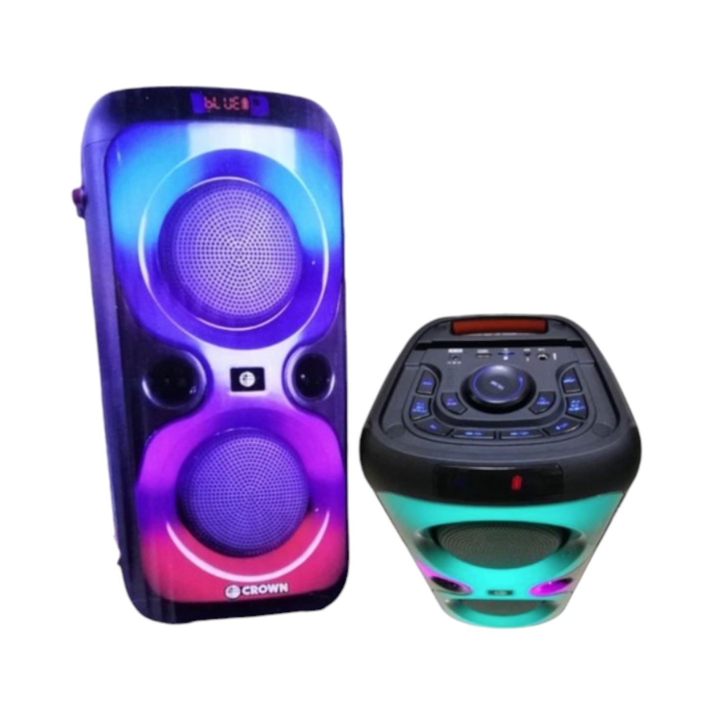 Crown 150W Portable Speaker 6 Woofer + 1.5 Tweeter w/ Remote Control Wireless Mic, Rechargeable Battery PD-662
