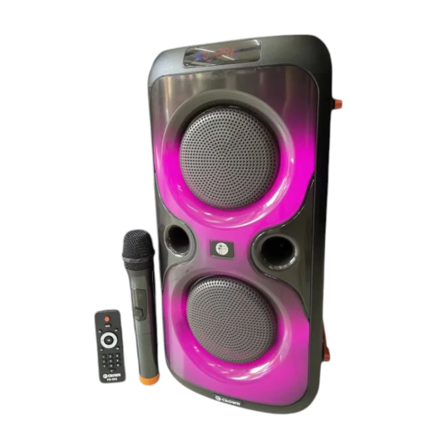 Crown 150W Portable Speaker 6 Woofer + 1.5 Tweeter w/ Remote Control Wireless Mic, Rechargeable Battery PD-662