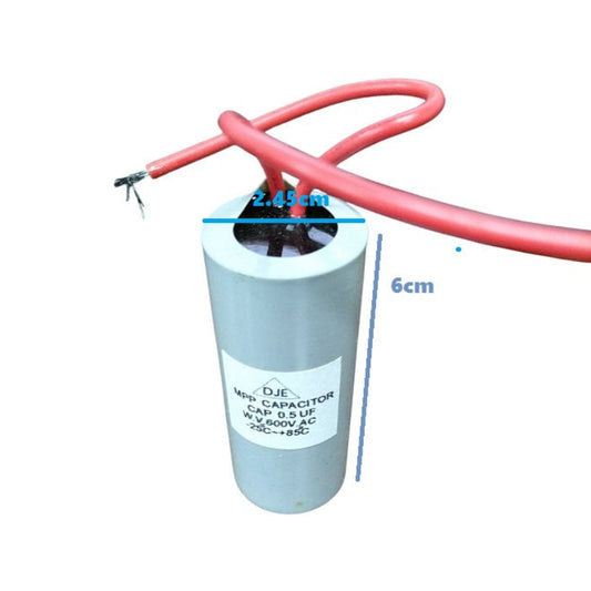DJE Motor Capacitor 60uF with Red Wires for Electric Motor Applications