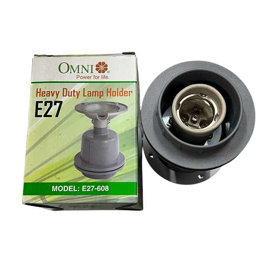Omni Heavy Duty Lamp Holder E27, Outdoor E27 Socket Straight Lamp Holder