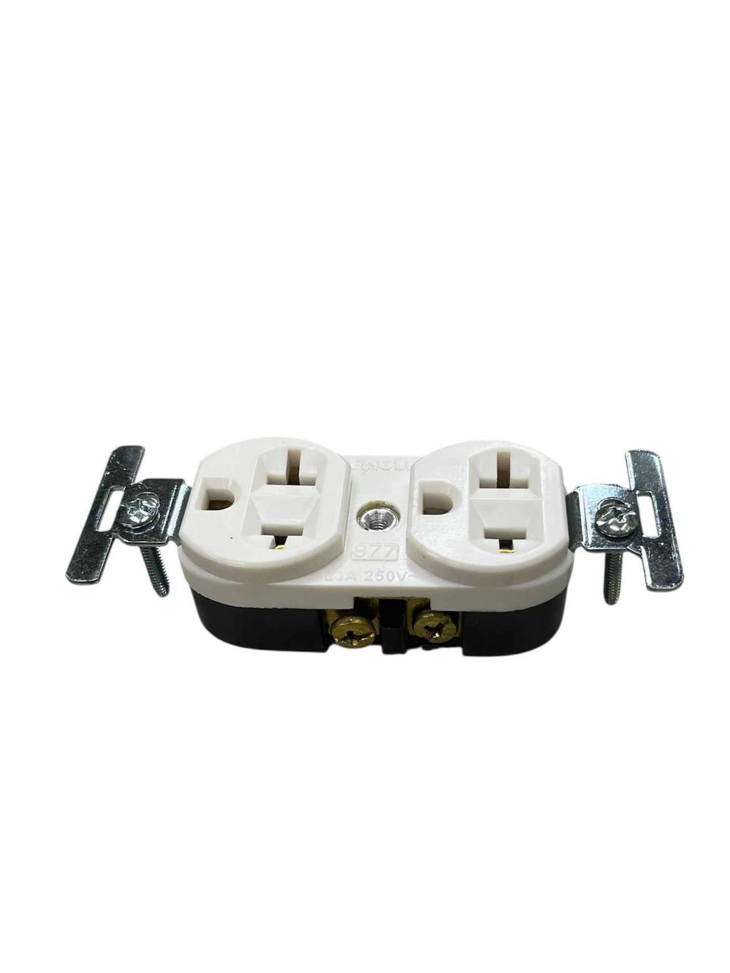 Eagle 2 Gang T-Slot Outlet with Ground 20A 250V CAT 877-IC