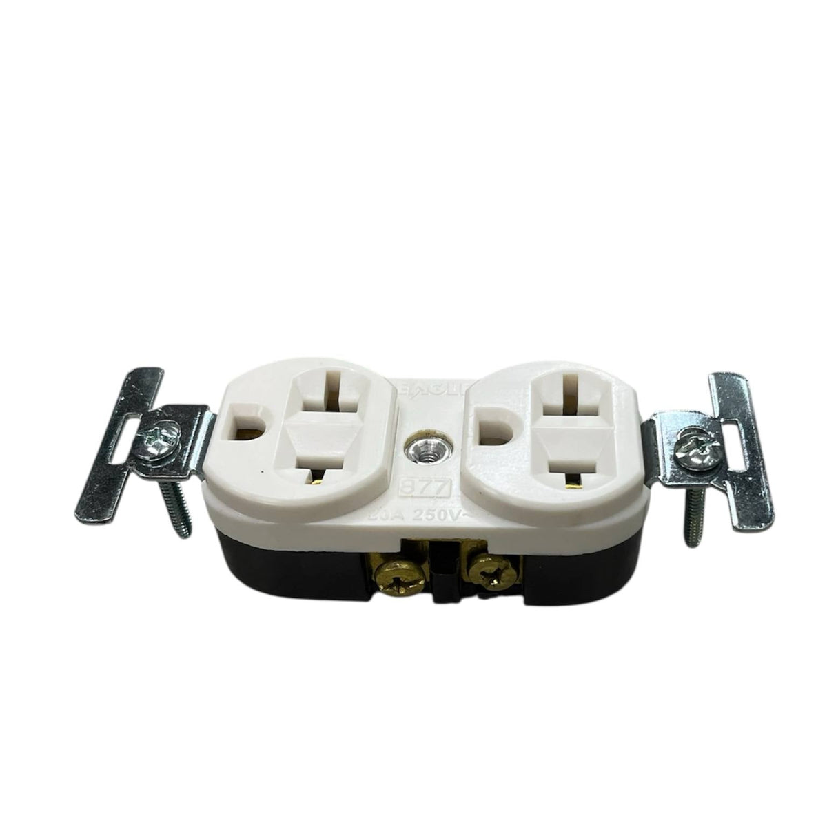Eagle 2 Gang T-Slot Outlet with Ground 20A 250V CAT 877-IC