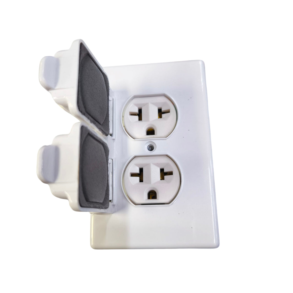 Eagle Weatherproof 2 Gang Tandem Outlet with Ground White 15A 250V CAT1962877-IC Electx electrical Supply