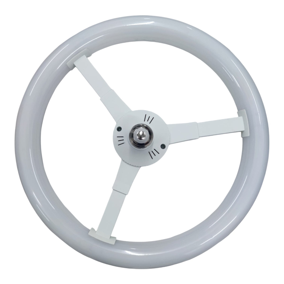 White steering wheel on a white background