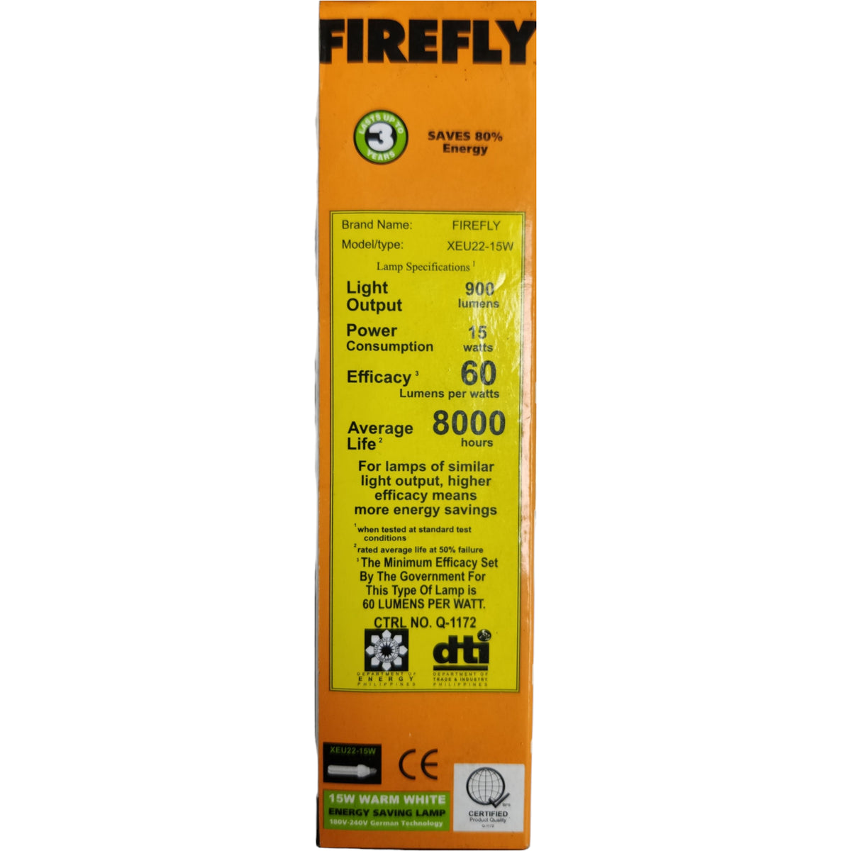 Firefly 15W CFL E27 220V 2U Available In Cool White Warm White and Daylight