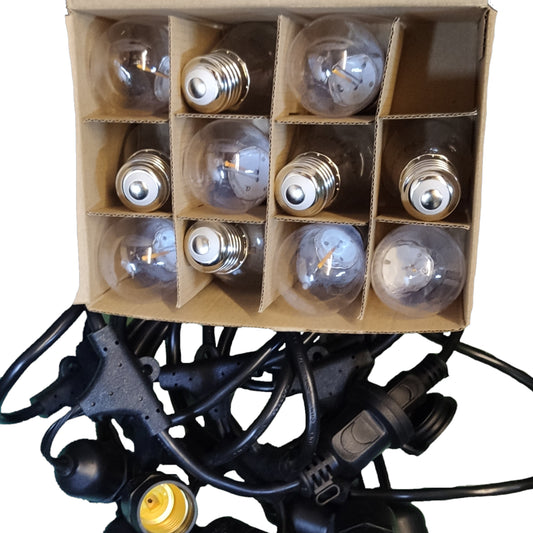 Firefly String Lights E27 1W LED Warm White 30 Feet Weather Proof FELH310 Outdoor 10 Sockets