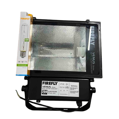 Firefly 250W Metal Halide Flood Light Fixture Set with 250W Tubular Metal Halide Bulb