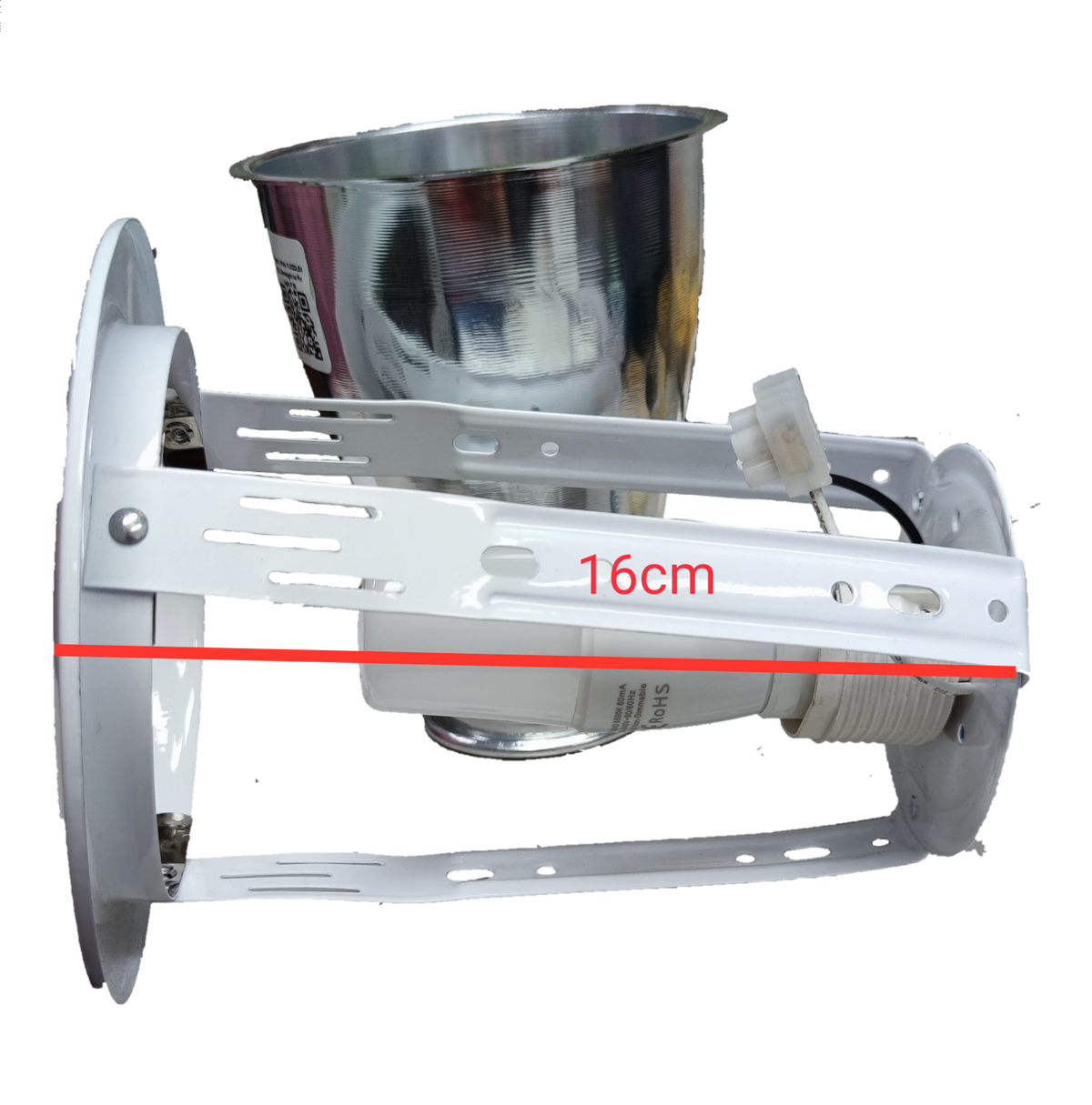 Omni & Firefly 4 inch LED pinlight housing with durable metal frame and white mounting bracket