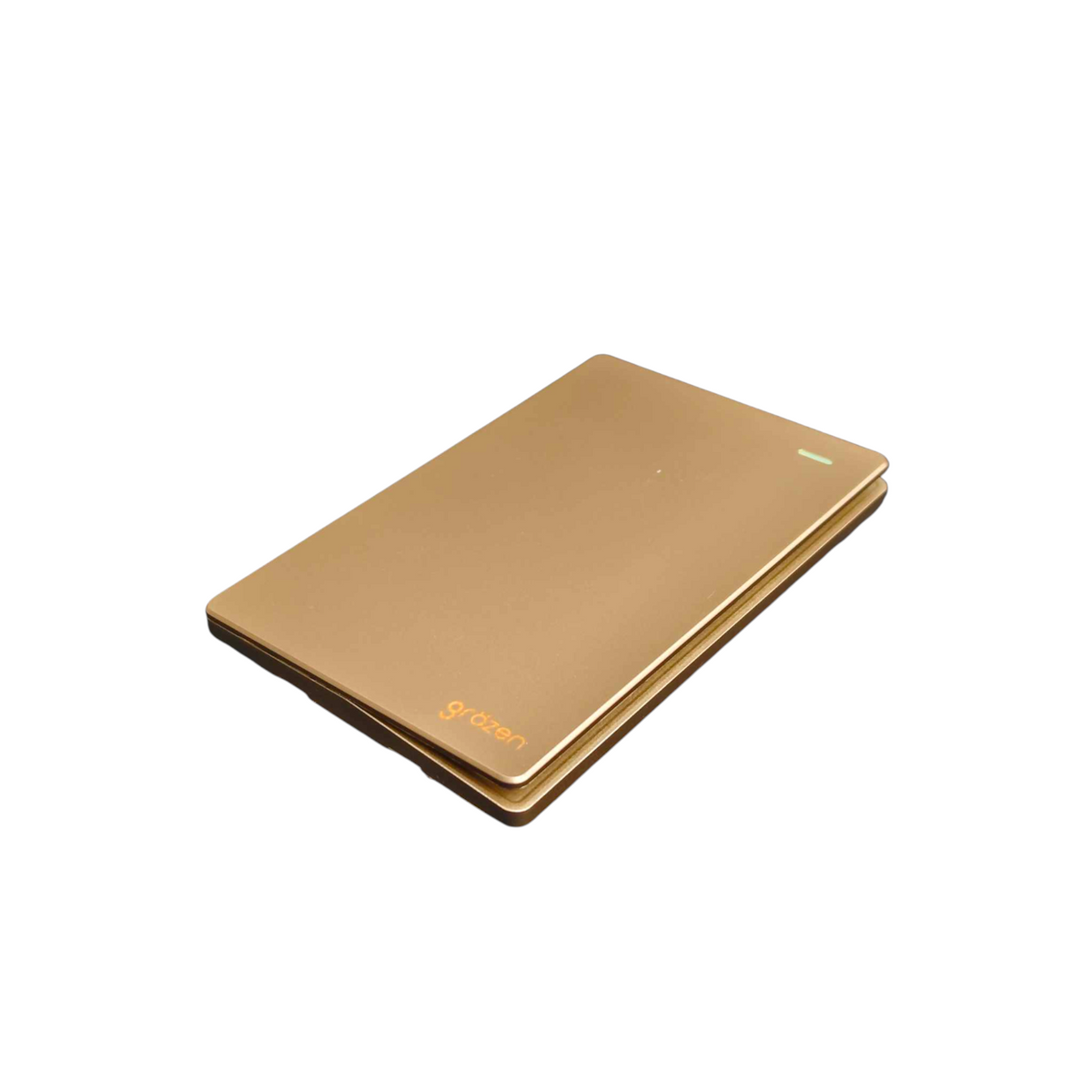 A slim rectangular metallic device, likely a card reader or similar electronic accessory, shown on a plain white background with overlaid dimension lines and text indicating 11.9cm, 7