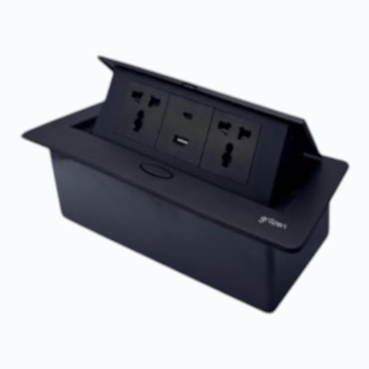 Grazen Black Pop-up Table Outlet 2 Gang Multi-Outlet with Ground 16A 250V,USB and USB-C