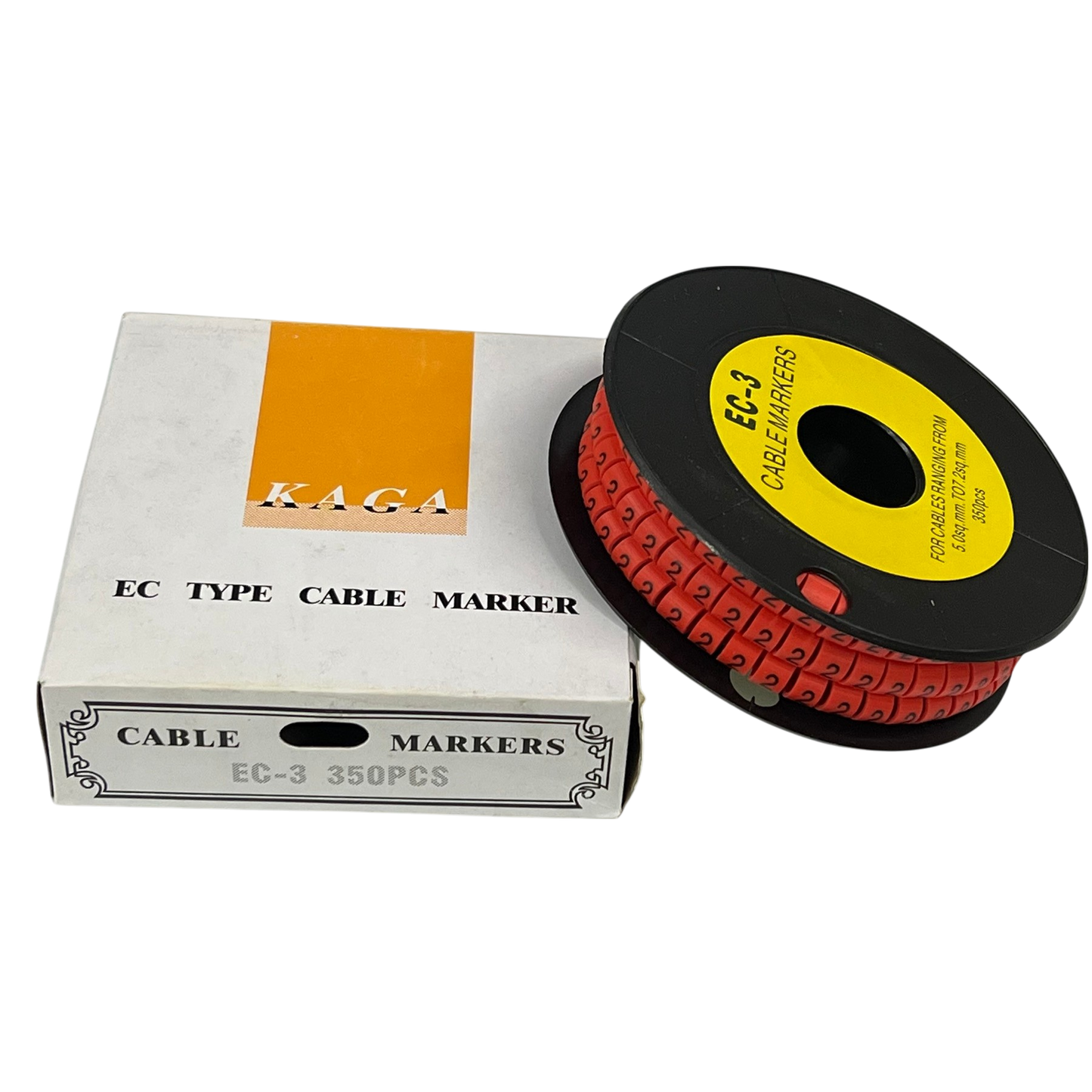 Grippes (2) Cable Marker Red 5.0mm to 7.2mm 350pcs EC-3R(2)