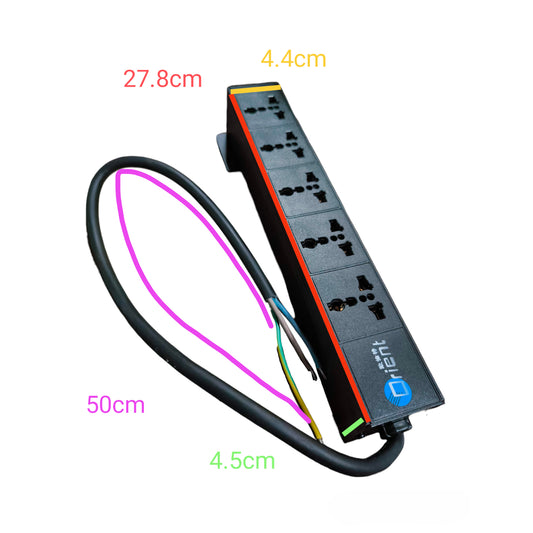 Grippes 5 Gang 10A 250V PDU Universal Outlet Type Power Distribution Unit 2500W