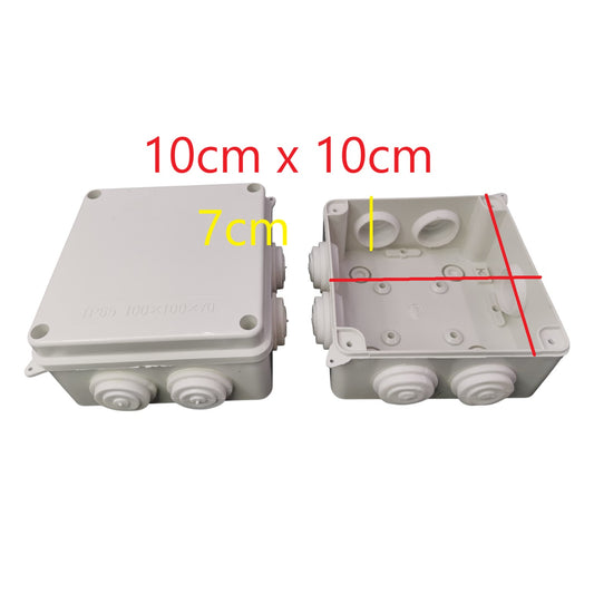 Two electrical junction boxes with measurements indicated on a white background
