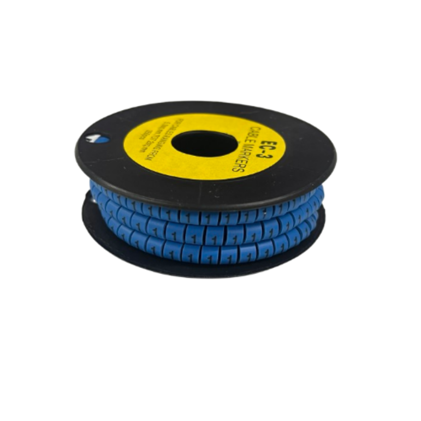 Grippes (1) Cable Marker 5.0mm to 7.2mm (350pcs) Blue EC-3B(1) Wire Tagging