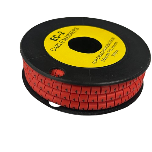 Grippes (1) Cable Marker 3.6mm to 5.2mm 500pcs per Roll Red