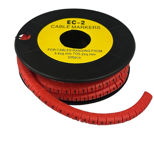 Grippes (1) Cable Marker 3.6mm to 5.2mm 500pcs per Roll Red
