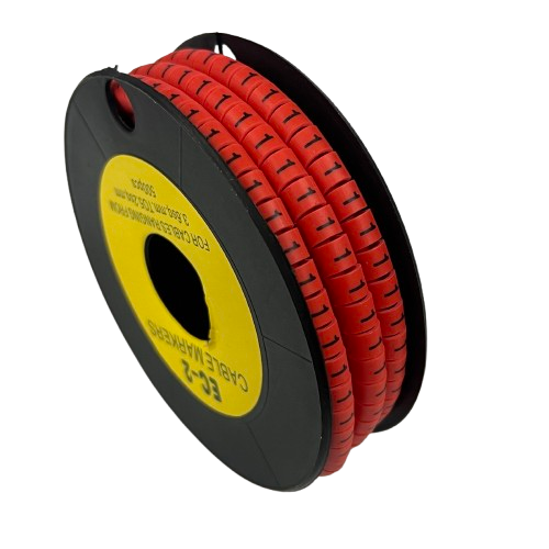 Grippes (1) Cable Marker 3.6mm to 5.2mm 500pcs per Roll Red
