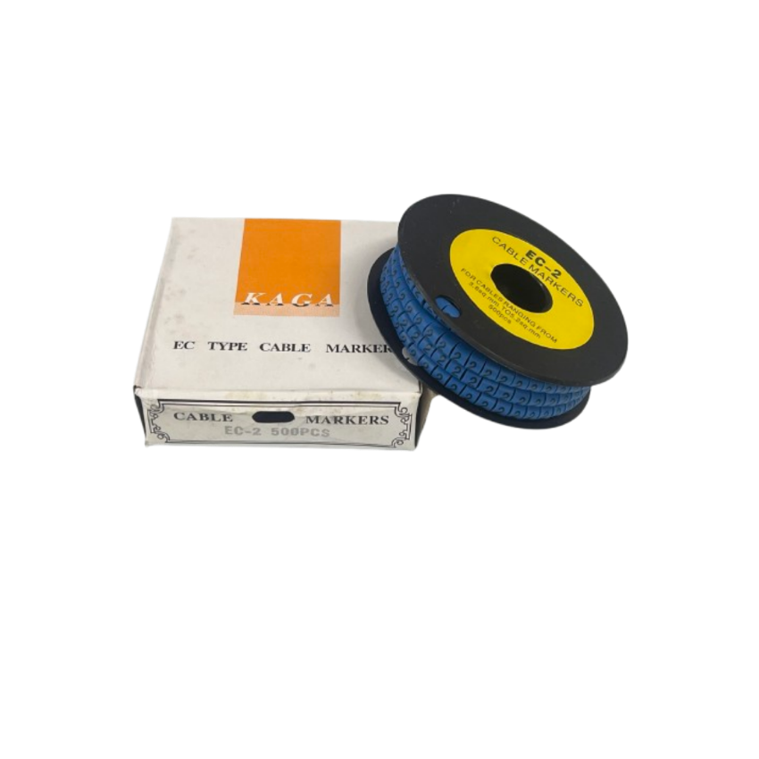 Grippes (2) Cable Marker 3.6mm to 5.2mm Color Blue 1roll 500pcs EC-2B Wire Tagging
