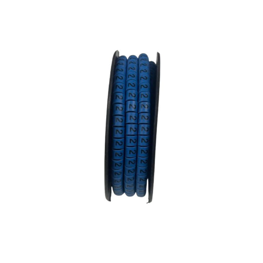 Grippes (2) Cable Marker 3.6mm to 5.2mm Color Blue 1roll 500pcs EC-2B Wire Tagging