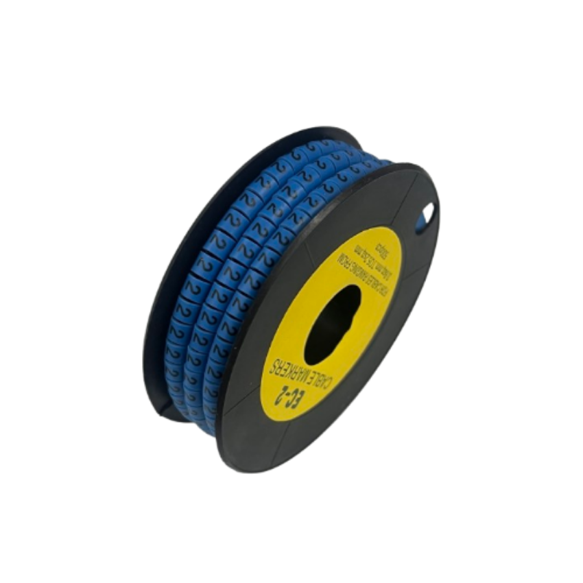 Grippes (2) Cable Marker 3.6mm to 5.2mm Color Blue 1roll 500pcs EC-2B Wire Tagging