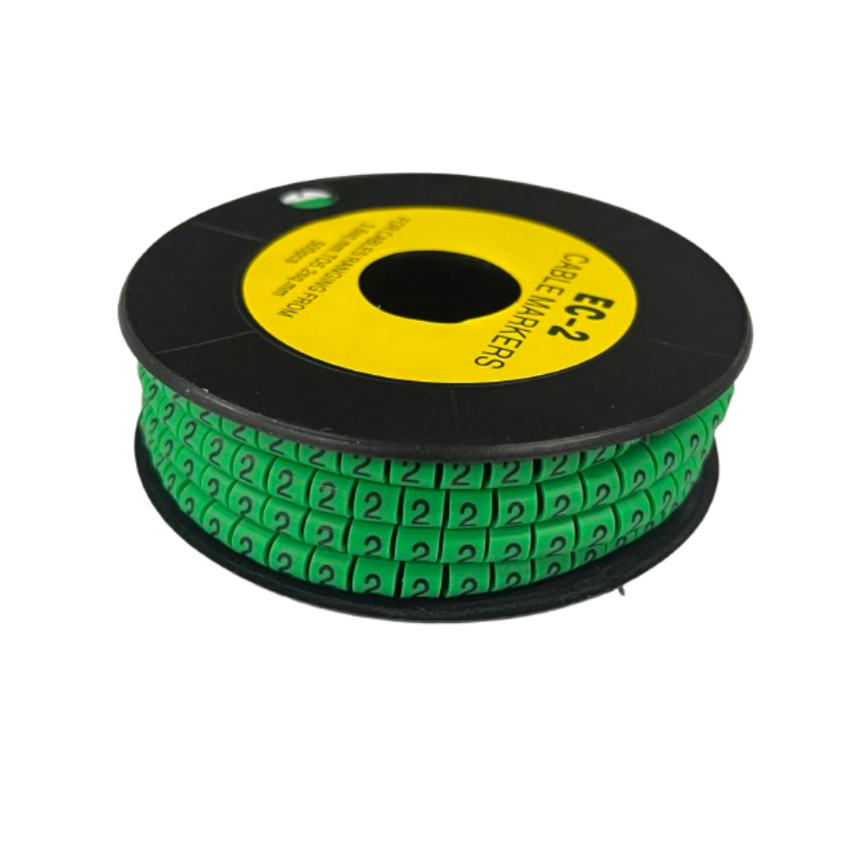 Grippes (2) Cable Marker 3.6mm to 5.2mm 500pcs EC-2G Wire Tagging