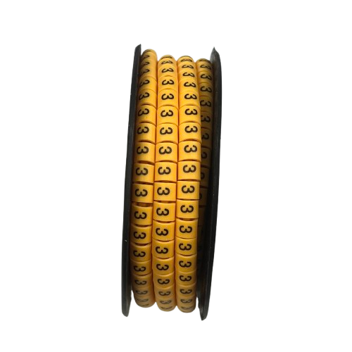 Grippes (3) Cable Marker 3.6mm to 5.2mm Color Yellow 1roll 500pcs) EC-2Y