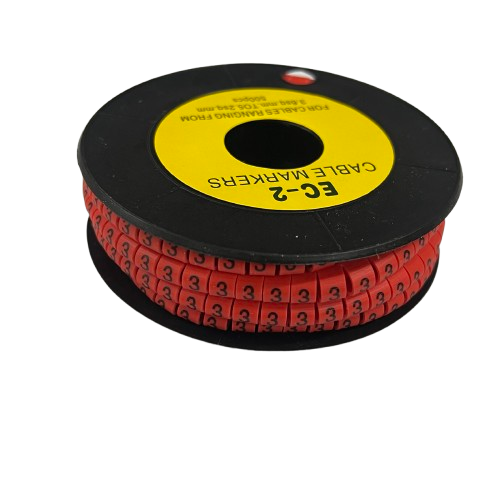 Grippes (3) Cable Marker 3.6mm to 5.2mm 500pcs per Roll Red