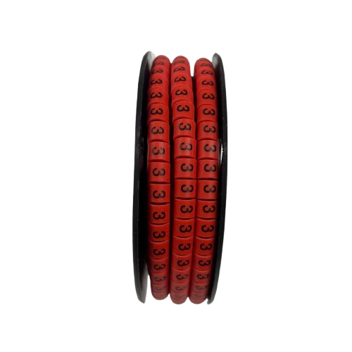 Grippes (3) Cable Marker 3.6mm to 5.2mm 500pcs per Roll Red