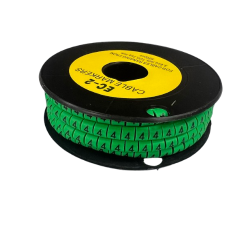 Grippes (4) Cable Marker 3.6mm to 5.2mm 500pcs EC-2G Wire Tagging