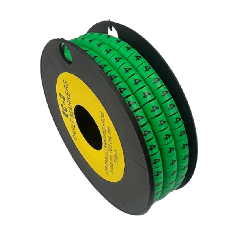 Grippes (4) Cable Marker 3.6mm to 5.2mm 500pcs EC-2G Wire Tagging