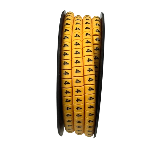 Grippes (4) Cable Marker 3.6mm to 5.2mm Color Yellow 1roll 500pcs) EC-2Y