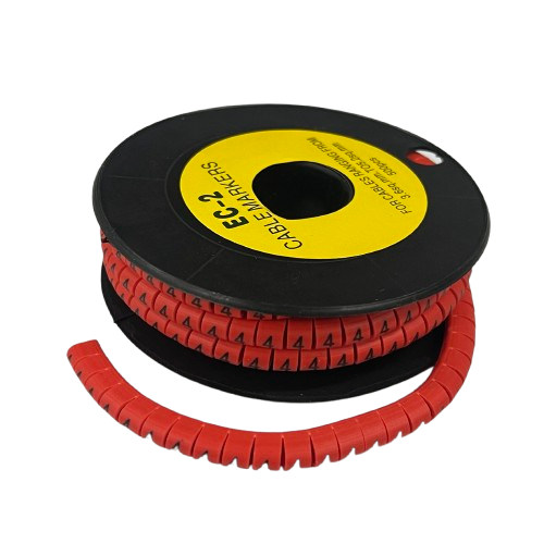Grippes (4) Cable Marker 3.6mm to 5.2mm 500pcs per Roll Red