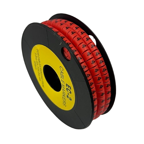Grippes (4) Cable Marker 3.6mm to 5.2mm 500pcs per Roll Red