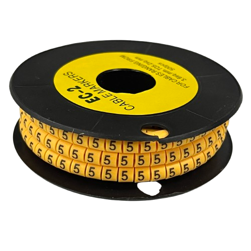 Grippes (5) Cable Marker 3.6mm to 5.2mm Color Yellow 1roll 500pcs) EC-2Y
