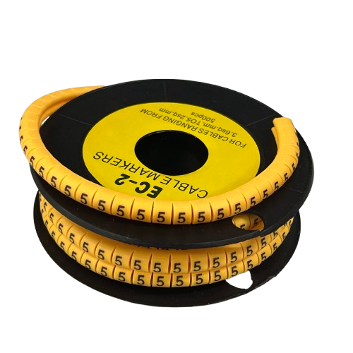 Grippes (5) Cable Marker 3.6mm to 5.2mm Color Yellow 1roll 500pcs) EC-2Y