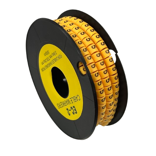 Grippes (5) Cable Marker 3.6mm to 5.2mm Color Yellow 1roll 500pcs) EC-2Y