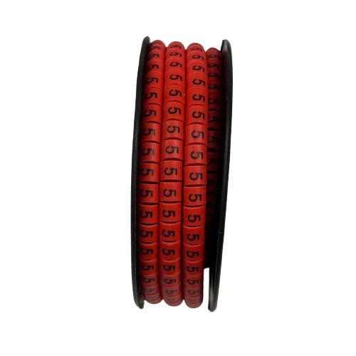 Grippes (5) Cable Marker 3.6mm to 5.2mm 500pcs per Roll Red