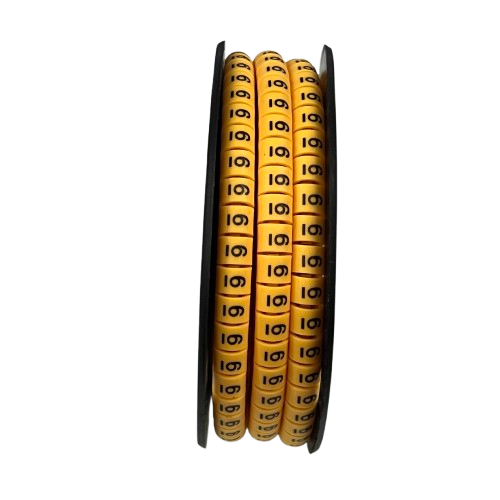 Grippes (6) Cable Marker 3.6mm to 5.2mm Color Yellow 1roll 500pcs) EC-2Y