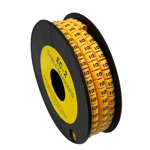 Grippes (6) Cable Marker 3.6mm to 5.2mm Color Yellow 1roll 500pcs) EC-2Y